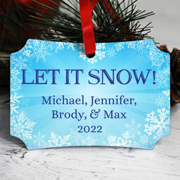 Let It Snow Personalized Snowflake Ornament