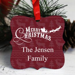 Personalized Santa's Sleigh Vintage Style Ornament