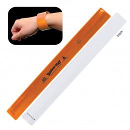 Printed Logo Reflective Safety Slap Bracelet - Neon Orange