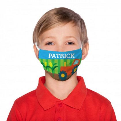 Farm Tractor Imprinted Kids Face Mask