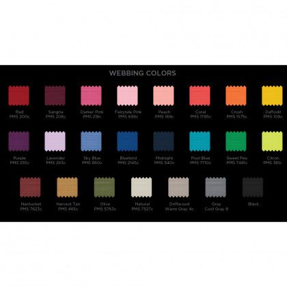 Webbing Colors for Tweedle Dee Quilted Puff Puff Amenities Bag