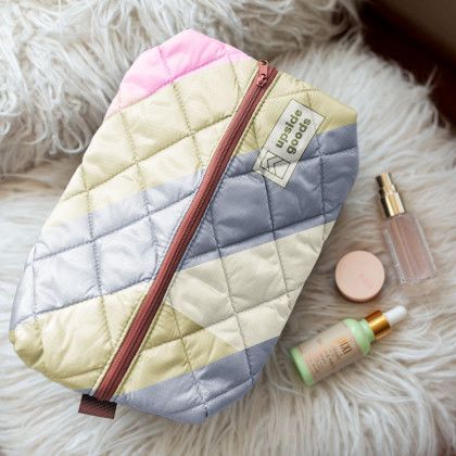 Full Color Doppelganger Quilted Puff Puff Top Zip Amenities Bag