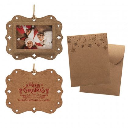 Custom Wood Frame Photo Ornament - Horizontal Custom Wood Frame Photo Ornament - Horizontal