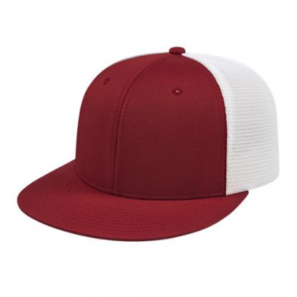 Custom Cardinal/White Flexfit Trucker Mesh Back Cap