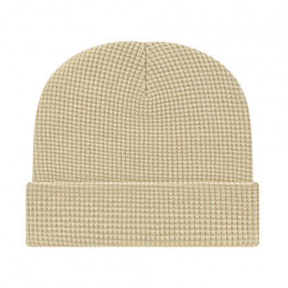 Promotional Waffle Knit Cap with Cuff - Ivory