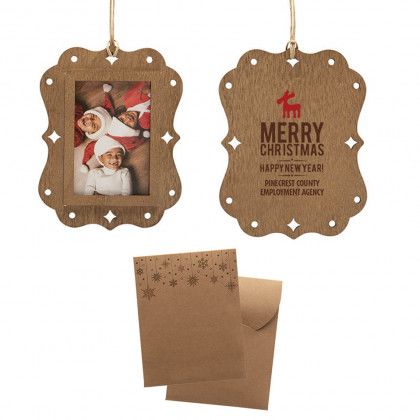 Custom Wood Frame Photo Ornament - Vertical Custom Wood Frame Photo Ornament - Vertical