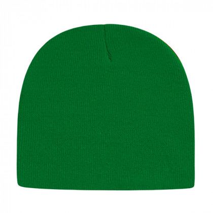 Logo Embroidered Custom Solid Knit Beanies - Kelly Green