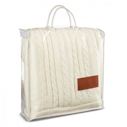 Bag for Debossed Cream Cable Knit Sherpa Thro
