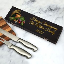Thanksgiving Carving Set with Personalized Case