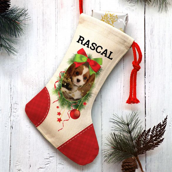 Holiday Garland Personalized Photo Stocking