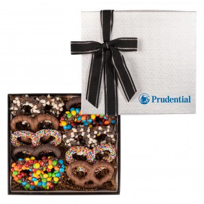 Customized Premier Pretzel Gift Box - Silver