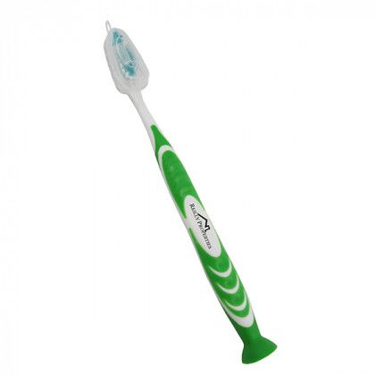 Custom Stand Up Toothbrush Tongue Scraper - Green