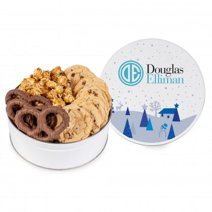 Logo Imprinted Fresh Beginnings Triple Treat Tin | Logo Cookie Gifts