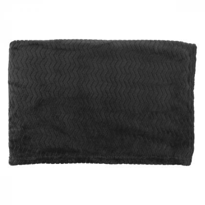 Embroidered Logo Microfiber Wave Blanket - Black