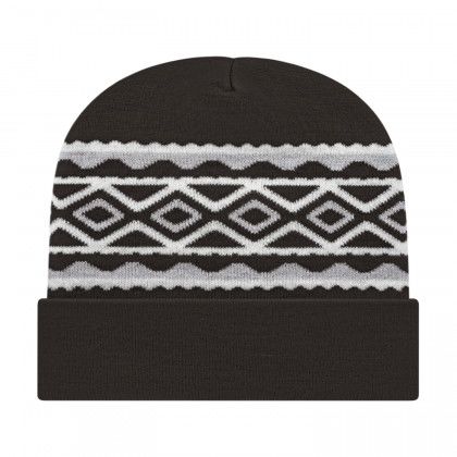 Promo RK Black Diamond Pattern Knit Cap with Cuff Promo RK Black Diamond Pattern Knit Cap with Cuff