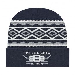 Promo RK Diamond Pattern Knit Cap with Cuff