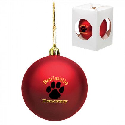 Wholesale Shatter Resistant Ornaments Custom Imprinted with Company Logos - Red