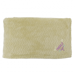 Embroidered Logo Microfiber Wave Blanket - Tan