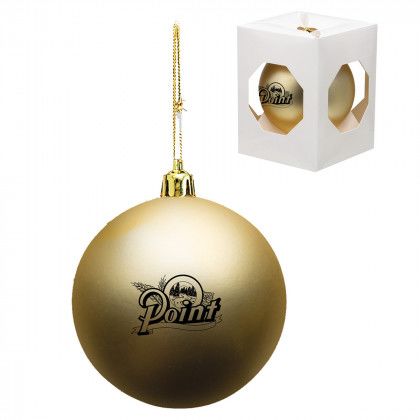 Wholesale Shatter Resistant Ornaments Custom Imprinted with Company Logos - Gold