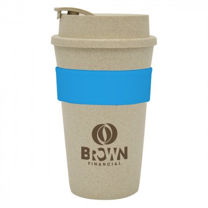Promo 16 oz Wheat Travel Tumbler - Blue