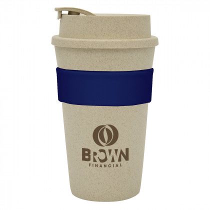 Promo 16 oz Wheat Travel Tumbler - Navy