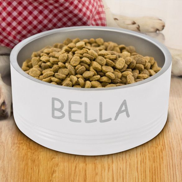 White Personalized Dog Bowl - 32oz