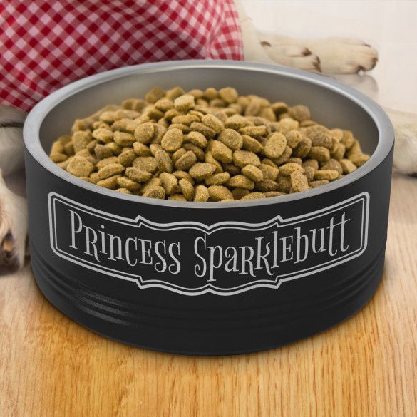 Design Your Own Black Personalized Pet Bowl - 32oz