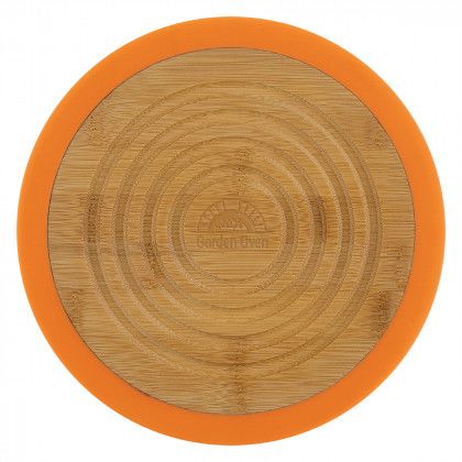 Custom Bamboo and Silicone Custom Branded Trivets - Orange