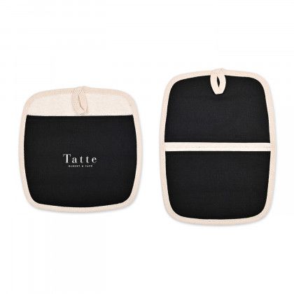Custom La Cuisine Potholder Hot Pad Set - Black Custom La Cuisine Potholder Hot Pad Set - Black