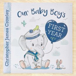 Personalized Baby Boy's First Year Memory Book