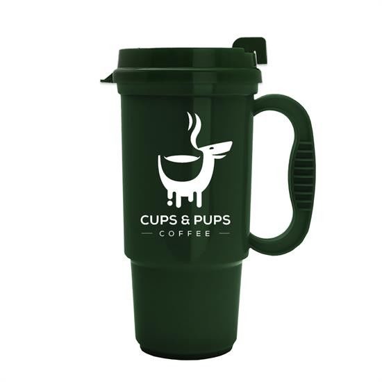 Inexpensive Commuter Travel Mugs | 16 oz Auto Mug with Company Logo