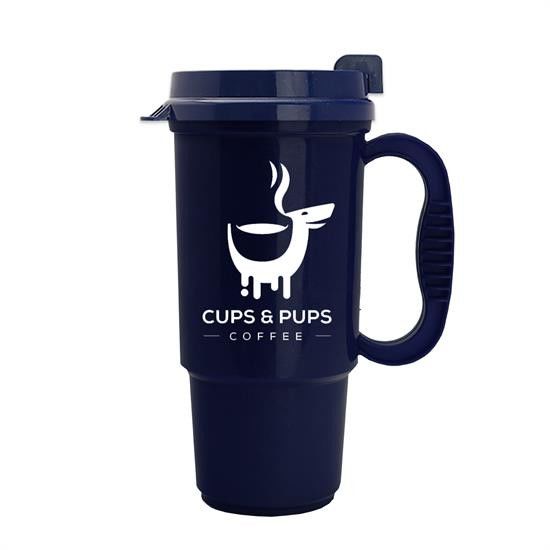 Inexpensive Commuter Travel Mugs  16 oz Auto Mug with Company Logo