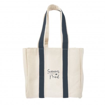 Promo Quatre Wine Bottle Tote Bag - Natural/Navy Promo Quatre Wine Bottle Tote Bag - Natural/Navy