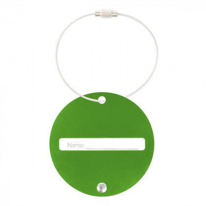 Metallic Lime Engraved Jetsetter Aluminum Luggage Tag