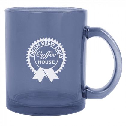 Blue 12 oz Custom Tucson Glass Mug