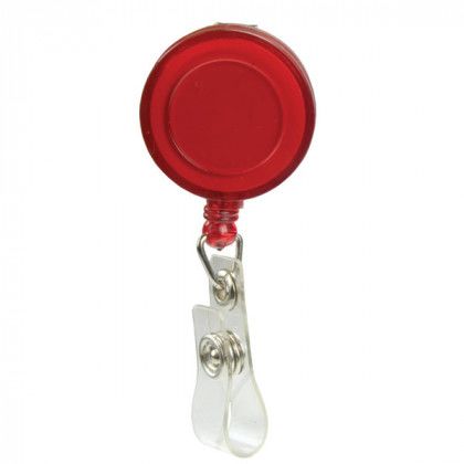 Round Retractable Badge Holder Promotion Translucent Red