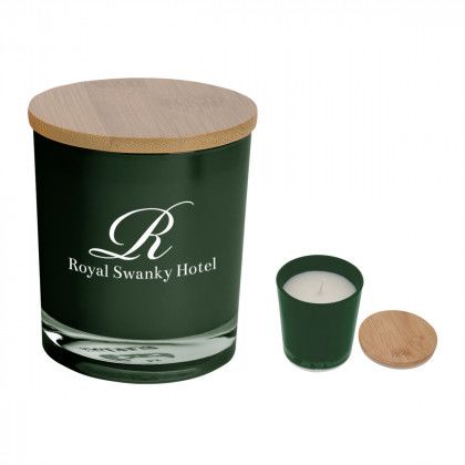 Forest Green Bamboo Promotional Soy Candle