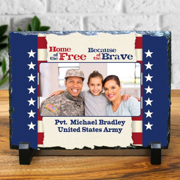 Unique Veteran Commemorative Gift | Hero Slate Photo Plaque