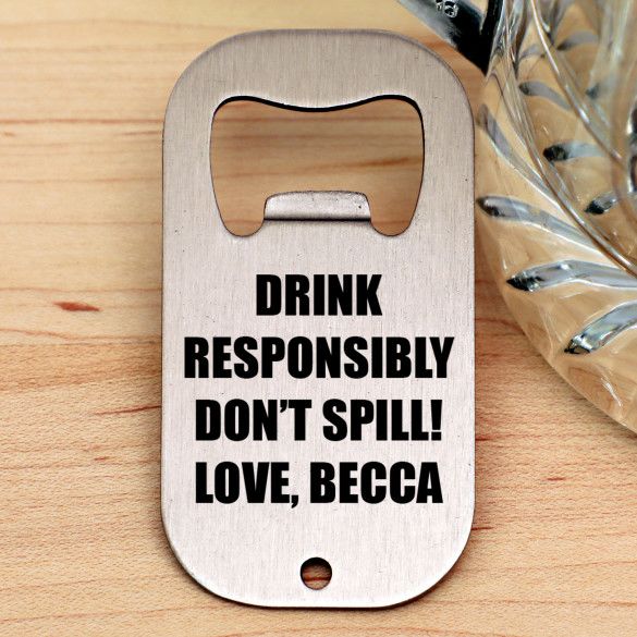 customized message bottle opener for him or her