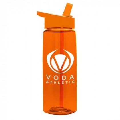 Tritan Flair Bottle with Flip Straw - Transparent Orange/Orange Lid