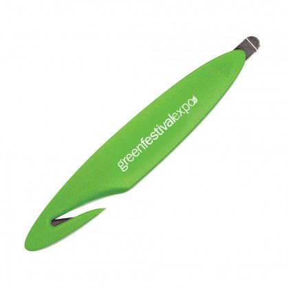 Logo Printed Letter Opener Staple Remover - Lime green