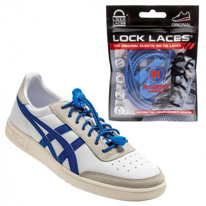 Printed Label Lock Laces Custom No Tie Shoelaces - Royal blue