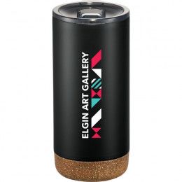 Promotional Valhalla Copper Vacuum Cork Bottom Tumbler - Black