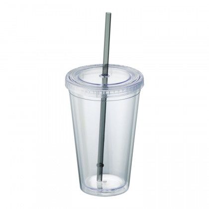 Sedici Tumbler Promotional Custom Imprinted Clear with Black