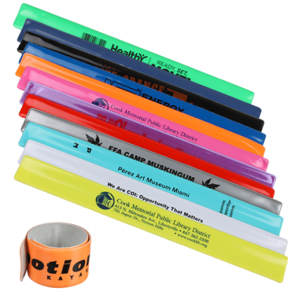 Customized Logo Vinyl Slap Bracelet | Logo Wristbands