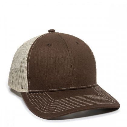 Custom Embroidered Ultimate Trucker Cap - Brown/khaki Custom Embroidered Ultimate Trucker Cap - Brown/khaki