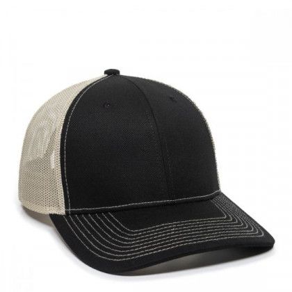 Custom Embroidered Ultimate Trucker Cap - Black/khaki