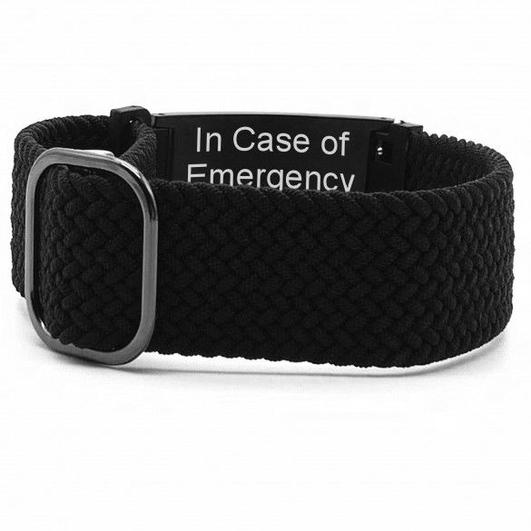 Engravable Fabric Stretch Medical Bracelet