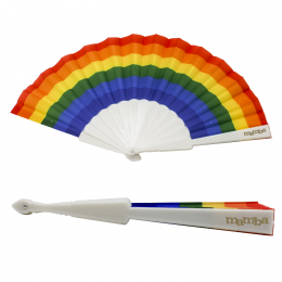 Custom Logo Rainbow Accordion Fan | Logo Hand Fans - White