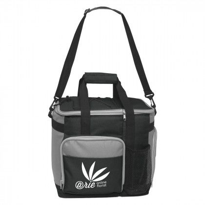 Black with Gray Large Insulated Kooler Tote - Embroidered